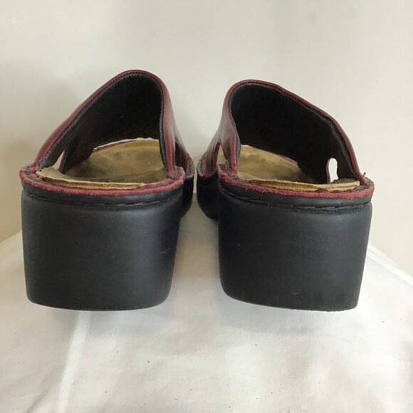 Naot Rome Rumba Leather Slip on Wedge Sandal Bordeaux Size 39 (US 8.5) - Picture 6 of 13